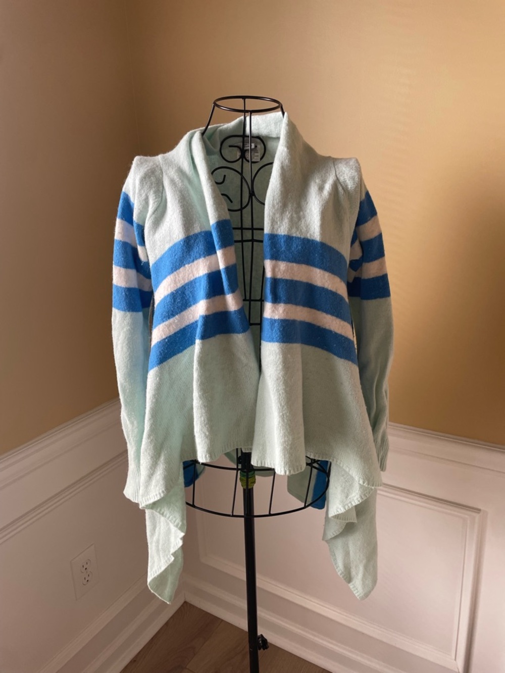 Vineyard Vines Light Blue Open-Front Striped Cardigan